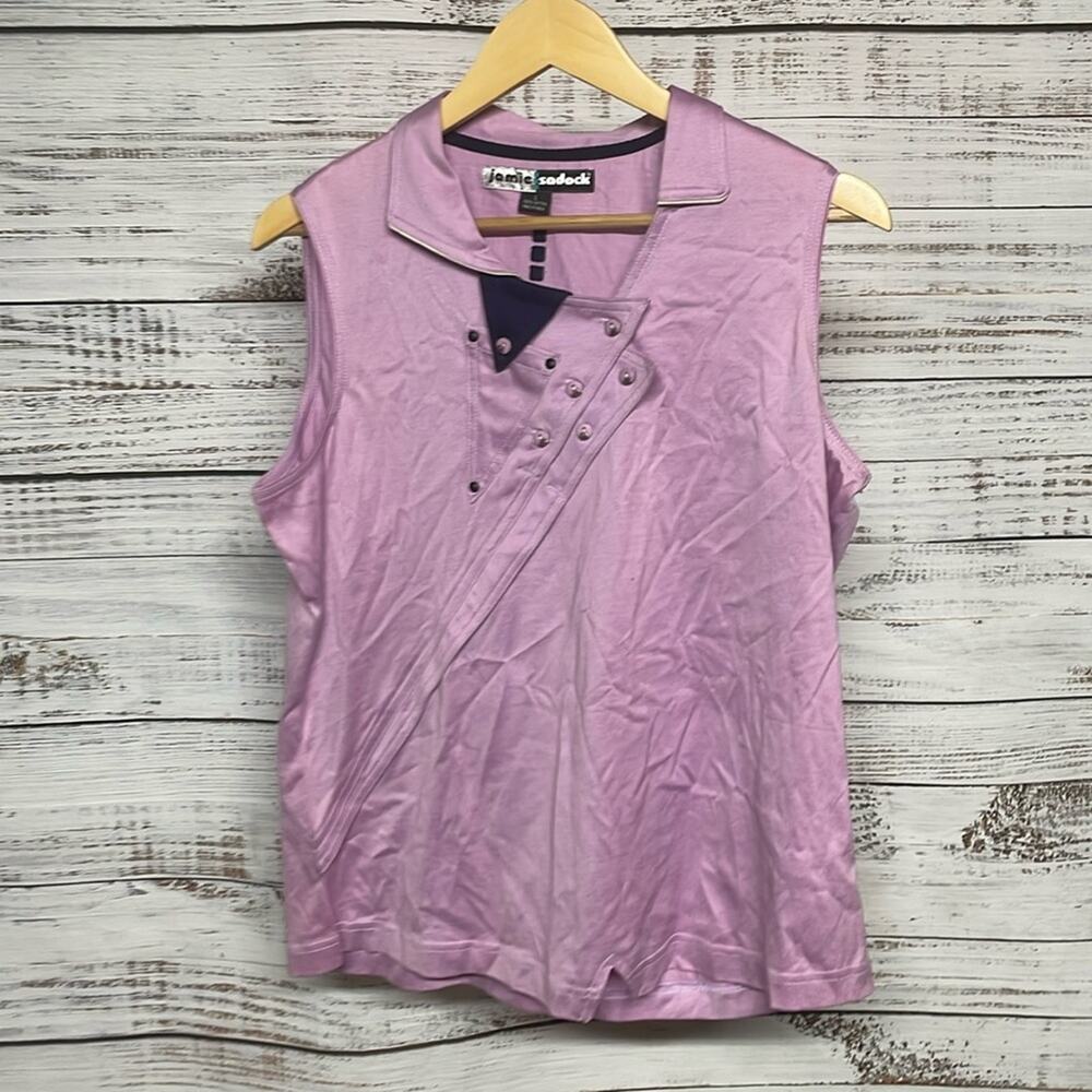 Jamie Sadock Sleeveless Golf Polo Large Lilac Collection